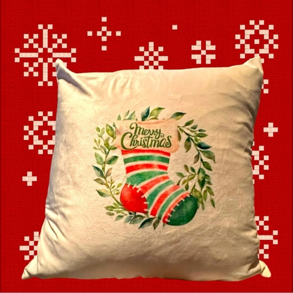 Christmas’s Throw pillow 17 x 17 velour